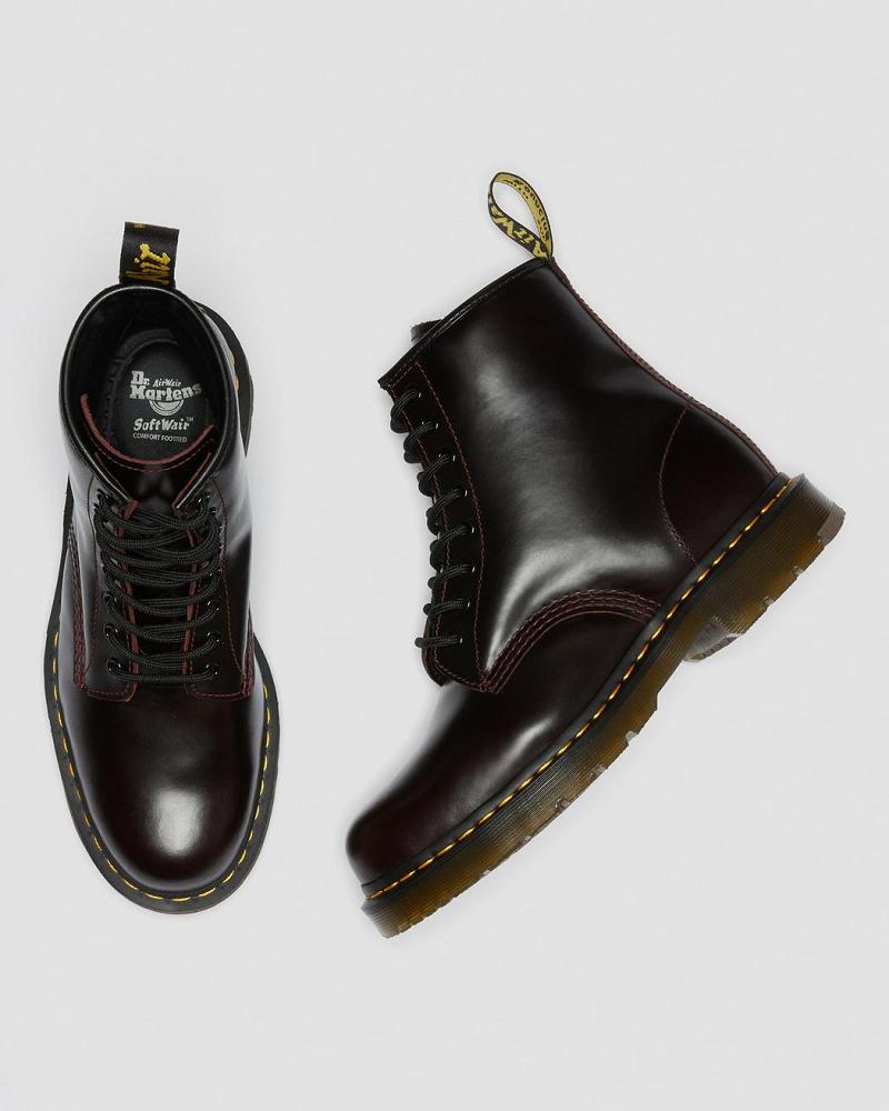 Botas De Trabajo Dr Martens 1460 Slip Resistant Atlas Cuero Mujer Vino | MX 402QMA